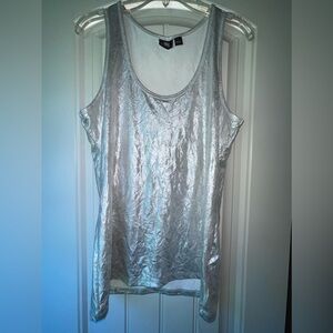 Rock & Republic, size small, liquid silver metallic color, tank top